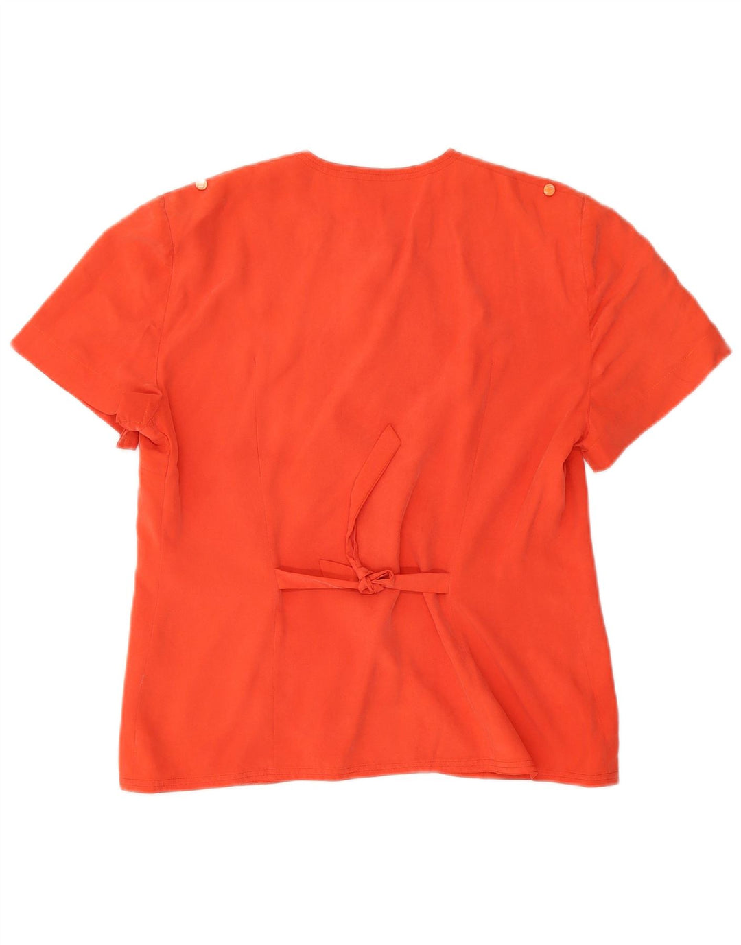 Vintage Damen Kurzarm-Hemdbluse UK 14 Mittelorange