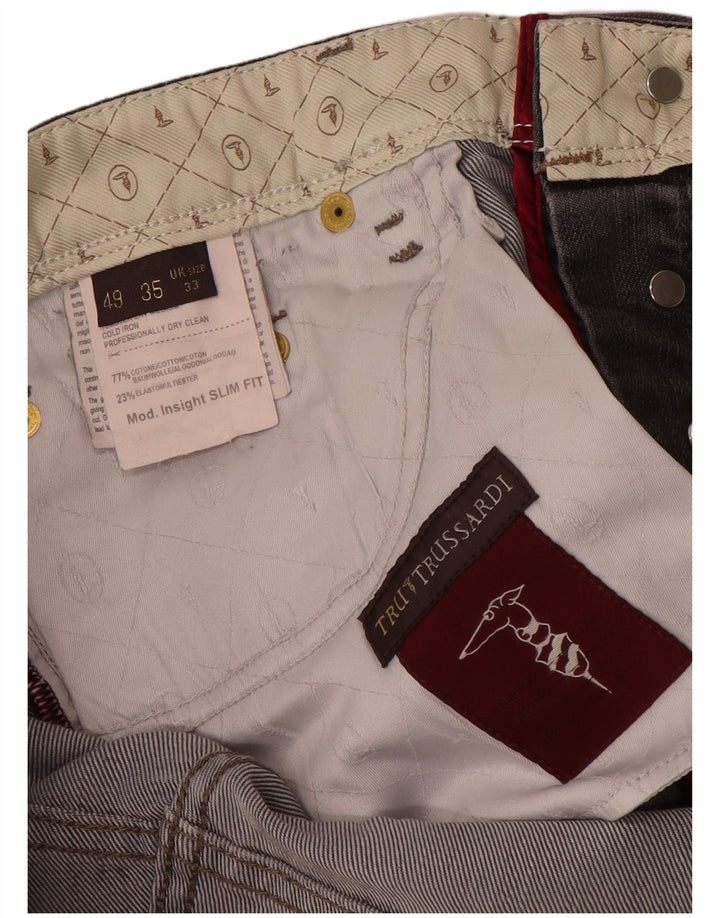 Trussardi Herren Slim Jeans W33 L34 Graue Baumwolle