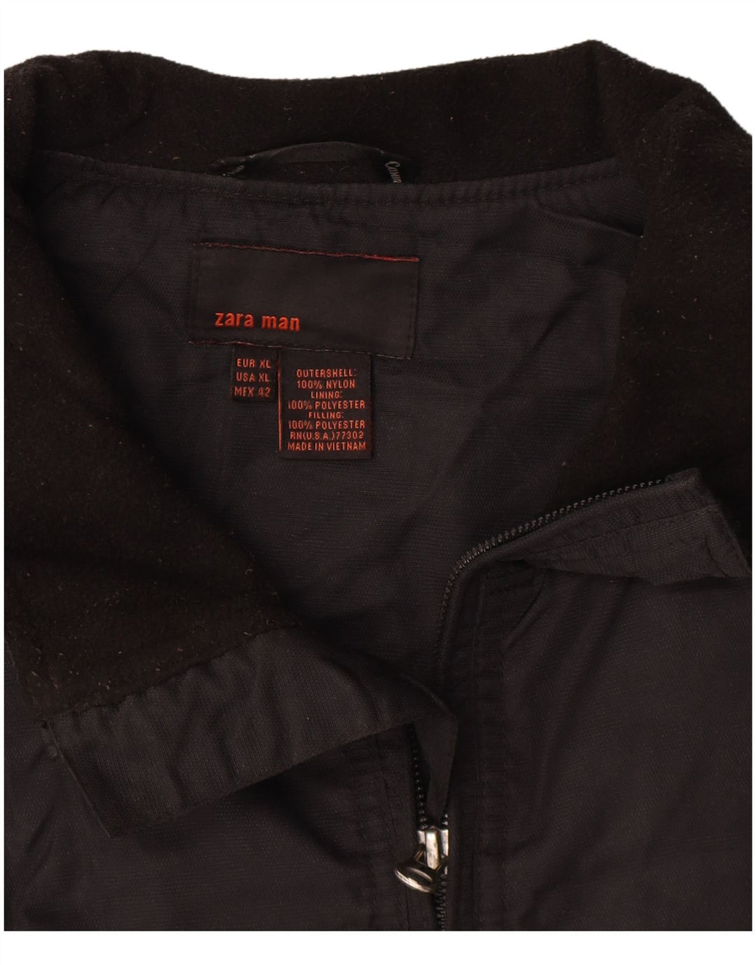 Zara Herren Bomberjacke UK 42 XL Schwarz Nylon