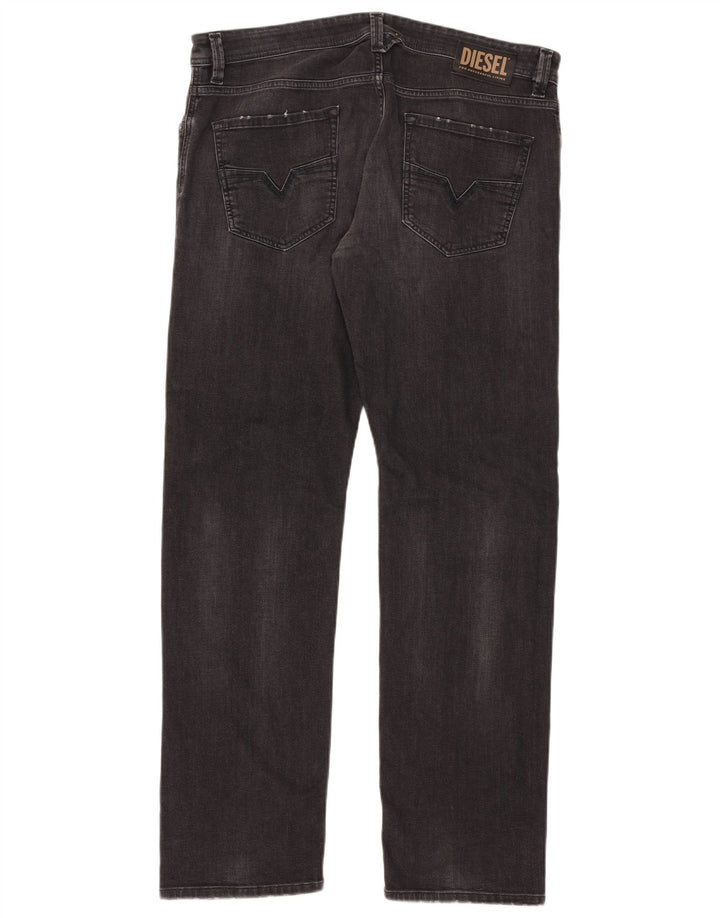 Diesel Herren Larkee Regular Straight Jeans W38 L32 Graue Baumwolle