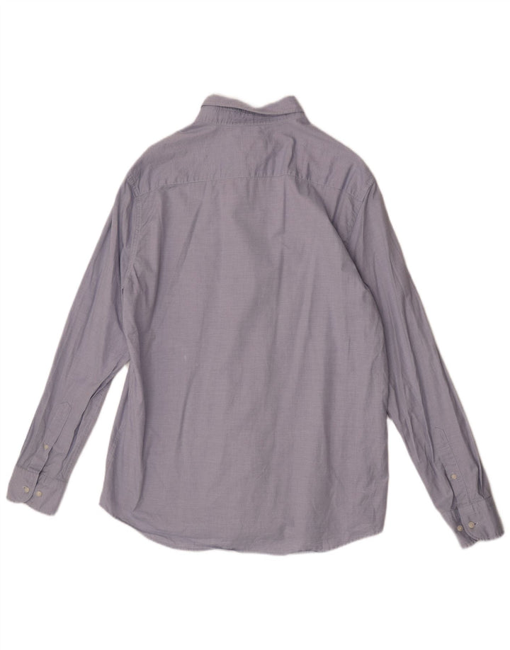 Massimo Dutti Herrenhemd XL, blaue Baumwolle