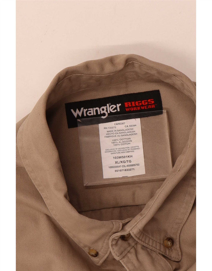 Wrangler Herrenhemd XL, braune Baumwolle