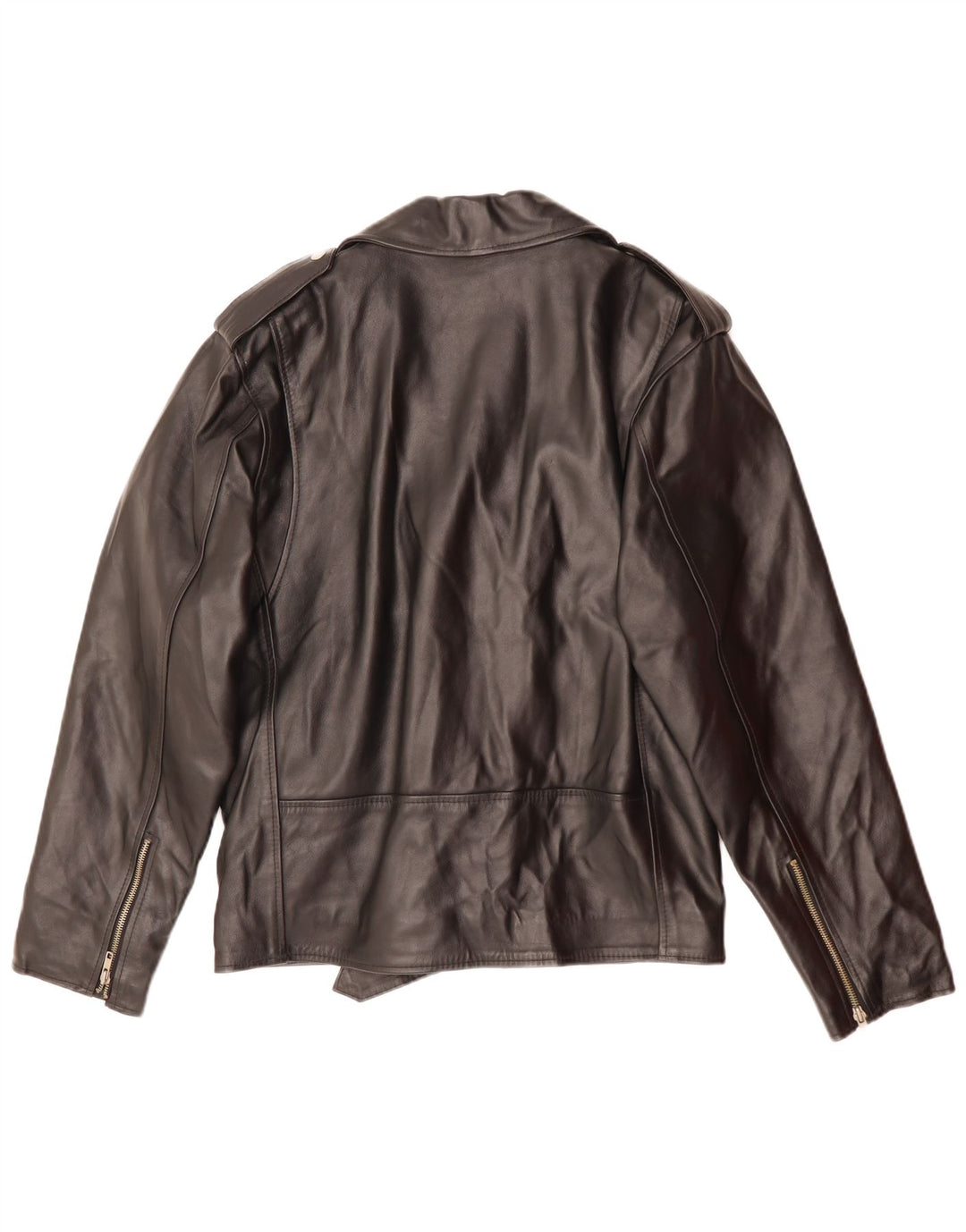 MANHATTAN Herren Leder Bikerjacke UK 38 Mittelschwarzes Leder