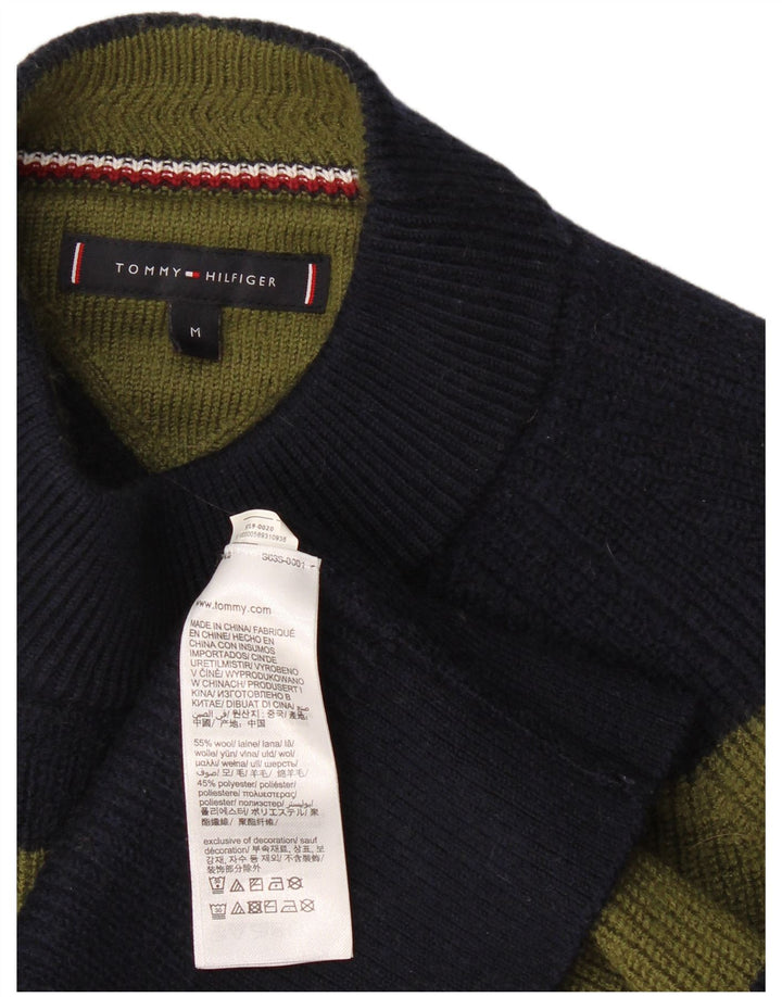 Tommy Hilfiger Herren-Pullover mit Rollkragen, mittelgrau, gestreift, Wolle