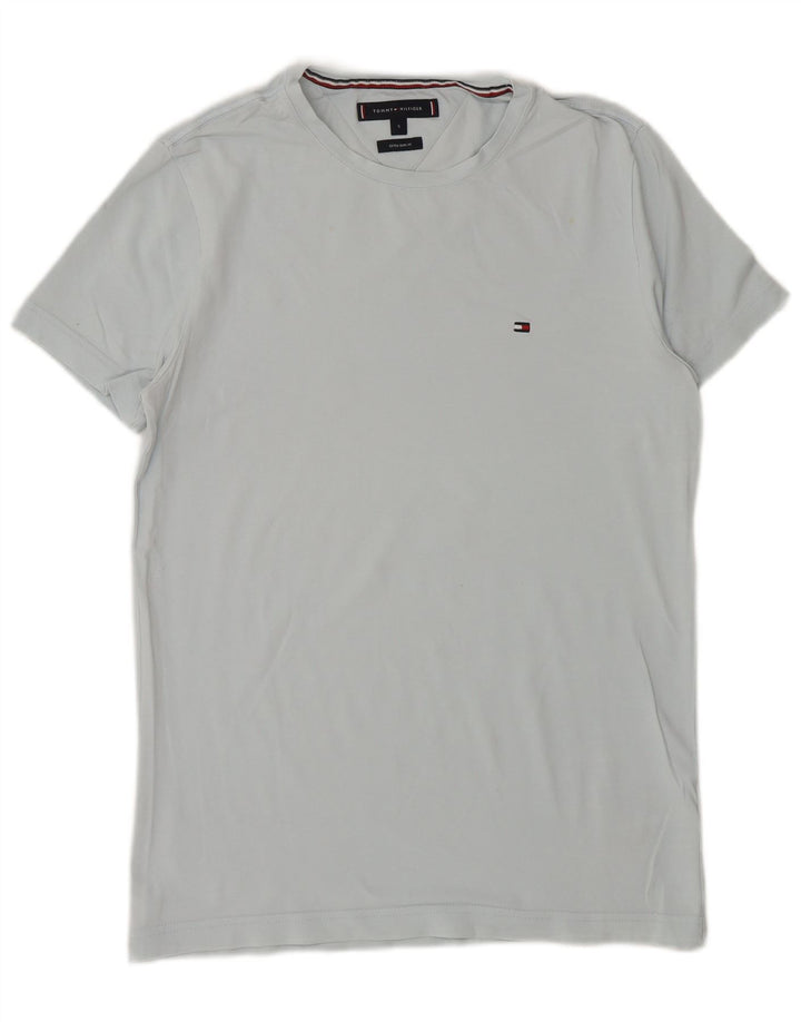TOMMY HILFIGER Herren Extra Slim T-Shirt Top Small Blau Baumwolle