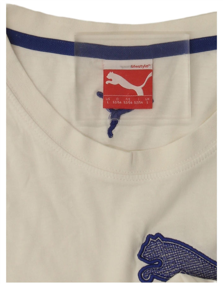 Puma Herren T-Shirt mit Grafik, Größe L, Weiß