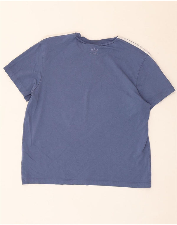 Adidas Damen Graphic T-Shirt Top UK 14 Mittelblaue Baumwolle