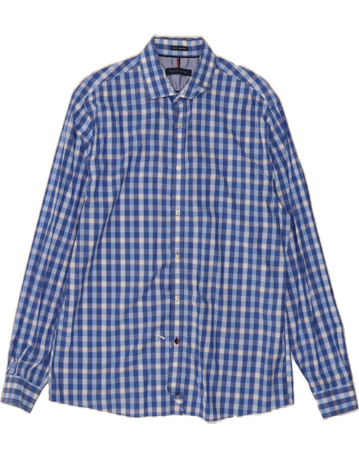 TOMMY HILFIGER Mens Slim Fit Shirt Size 16 1/2 Large Blue Gingham Vintage Tommy Hilfiger and Second-Hand Tommy Hilfiger from Messina Hembry 