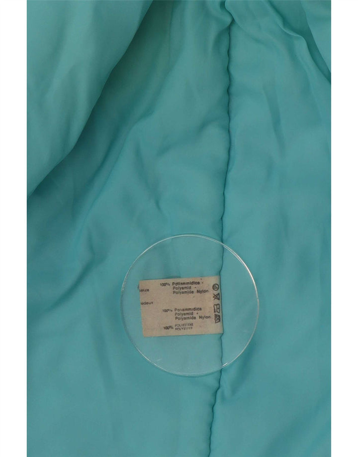 Vintage Damen Übergroßer gepolsterter Mantel IT 38 XS Blaues Polyamid