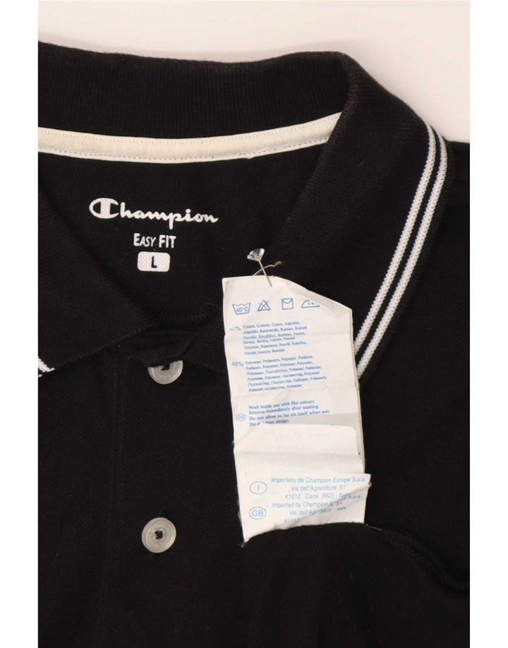Champion Herren-Poloshirt „Easy Fit“, Größe L, Schwarz, Baumwolle
