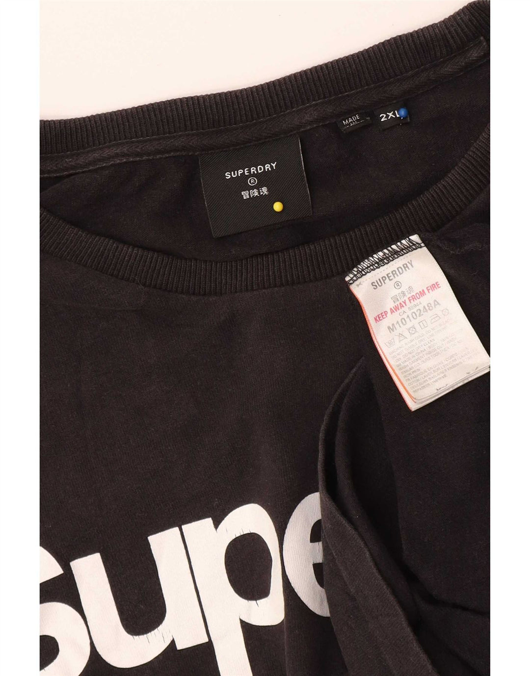 Superdry Herren Grafik-T-Shirt-Oberteil 2XL aus schwarzer Baumwolle