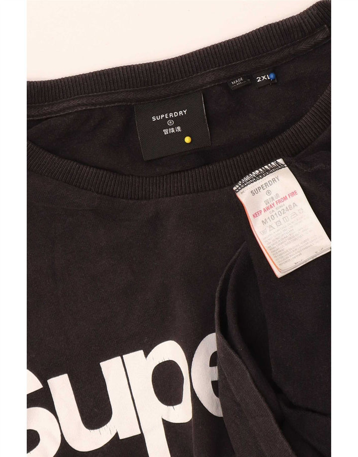 Superdry Herren Grafik-T-Shirt-Oberteil 2XL aus schwarzer Baumwolle