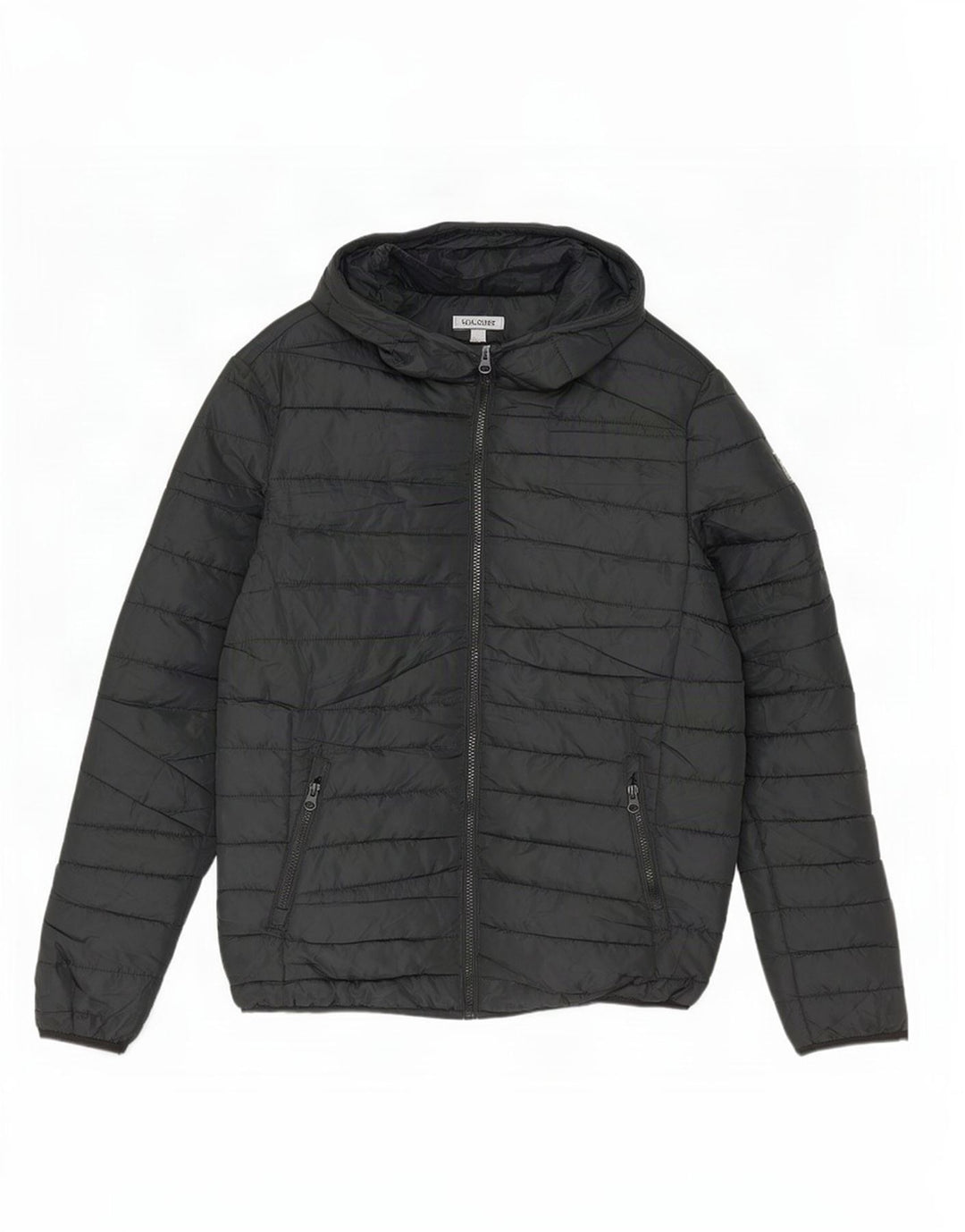 Jack & Jones Herren-Jacke mit Kapuze, gepolstert, Größe 36, Größe S, Schwarz, Polyester