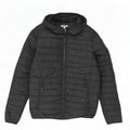 Jack & Jones Herren-Jacke mit Kapuze, gepolstert, Größe 36, Größe S, Schwarz, Polyester