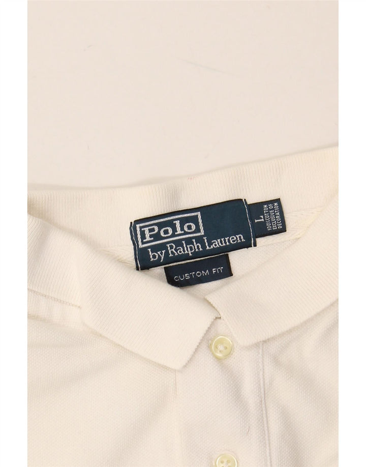 POLO RALPH LAUREN Herren-Rugby-Poloshirt mit individueller Passform, große weiße Baumwolle
