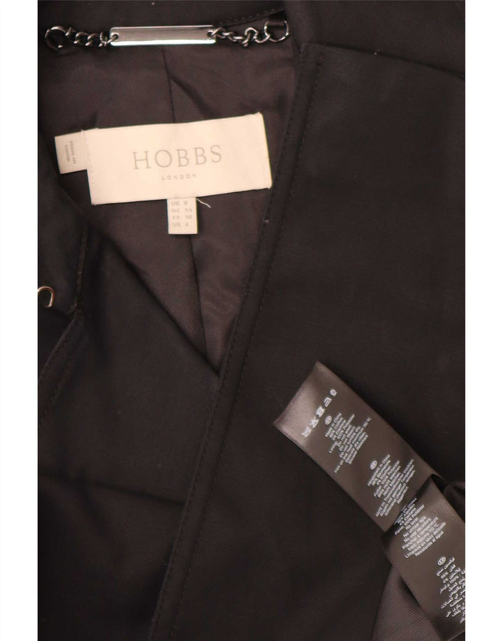 Hobbs Damen Trenchcoat UK 8 Small Schwarze Baumwolle