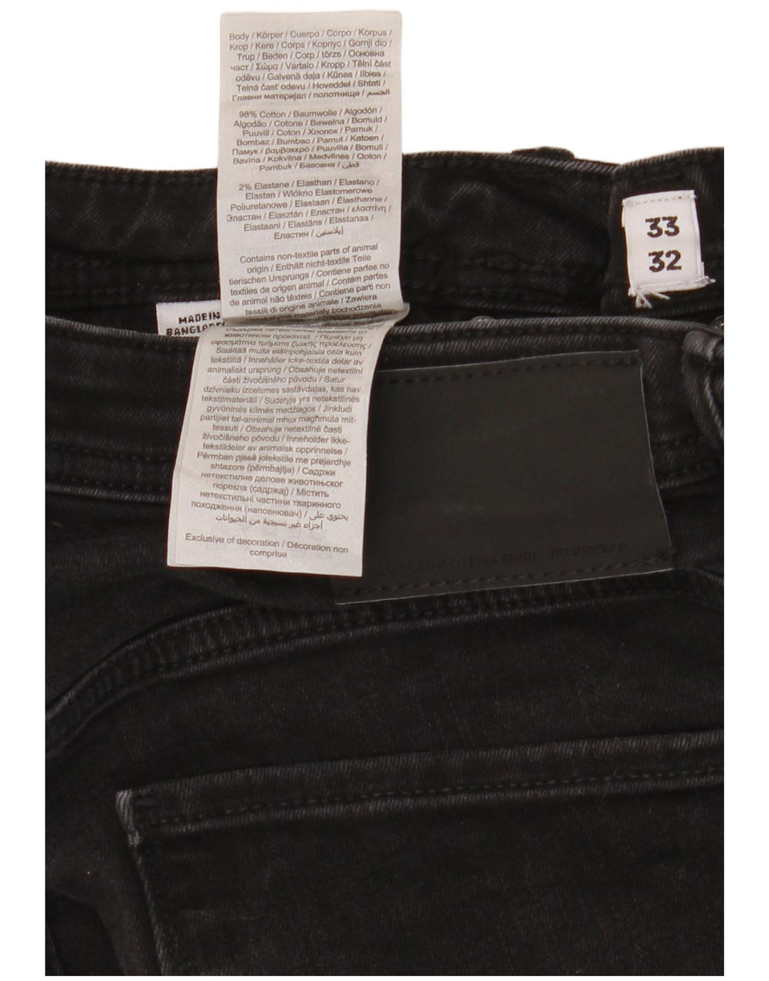Jack & Jones Herren GLENN Slim Jeans W33 L32 Schwarze Baumwolle