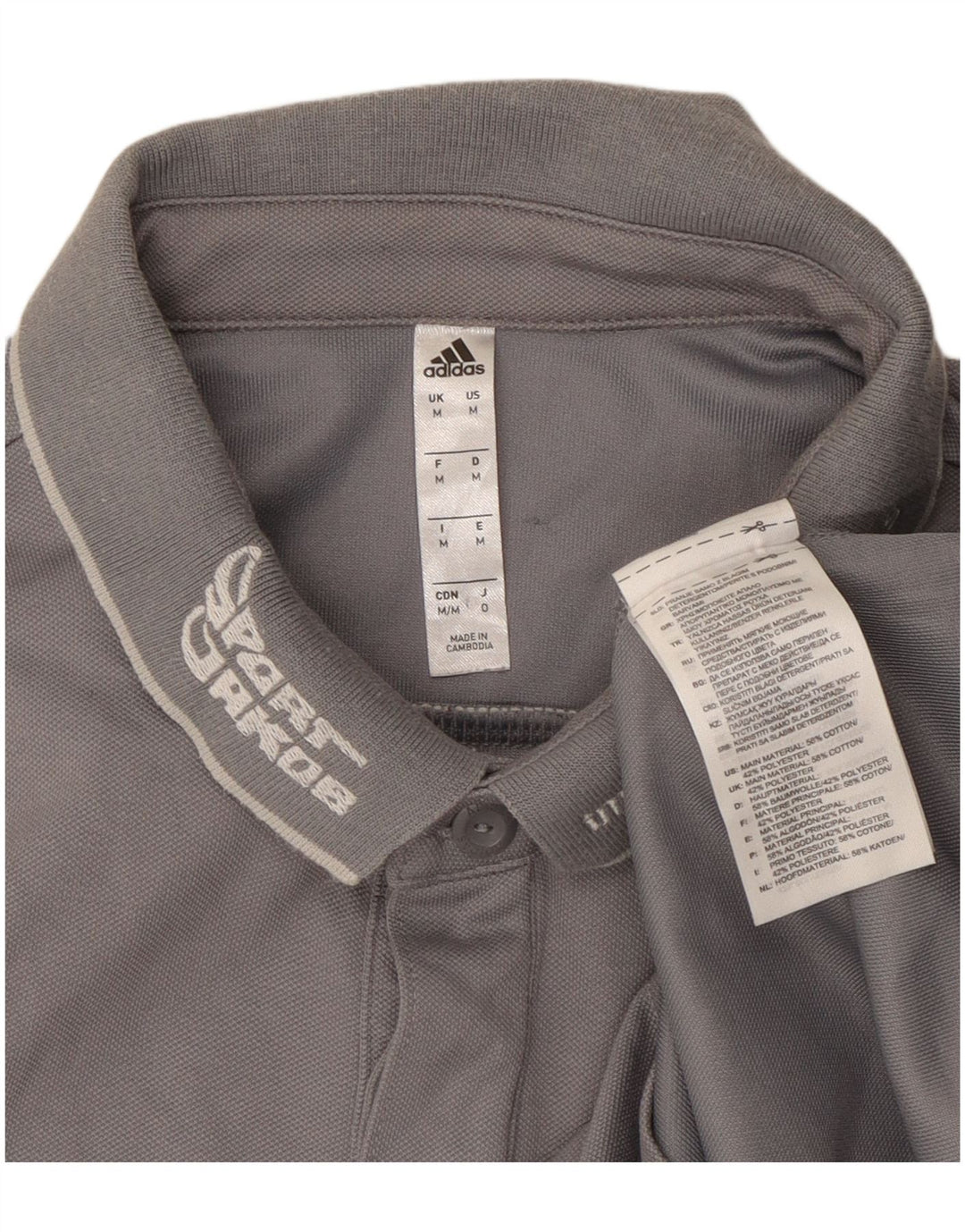 Adidas Herren Climalite Graphic Poloshirt mittelgraue Baumwolle