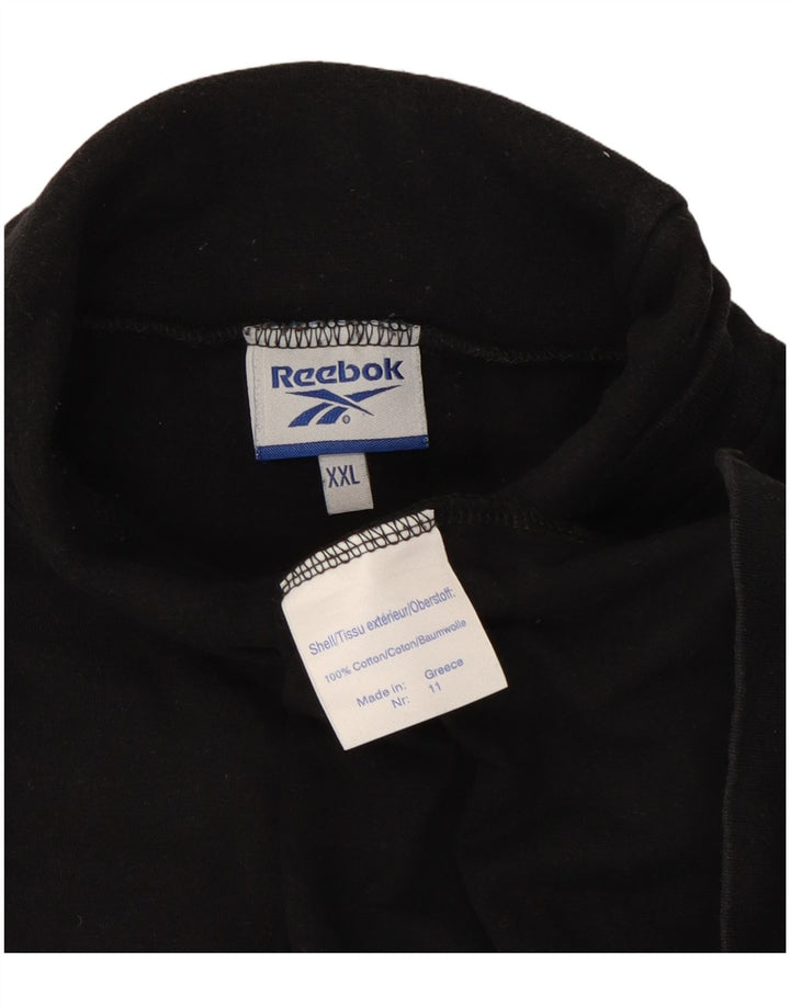 Reebok Herren Rollkragenoberteil Langarm 2XL Schwarz Baumwolle