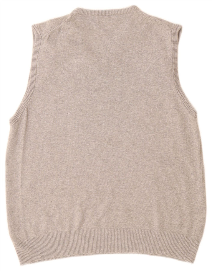 Marks & Spencer Herren-Tanktop „Harbour“, blau, mittelgrau gesprenkelte Baumwolle