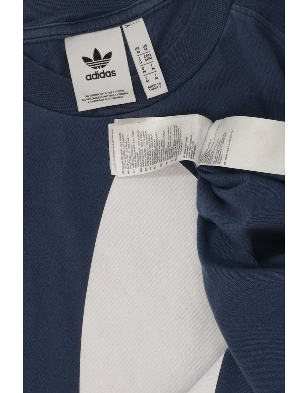 Adidas Herren Grafik-T-Shirt aus mittelblauer Baumwolle