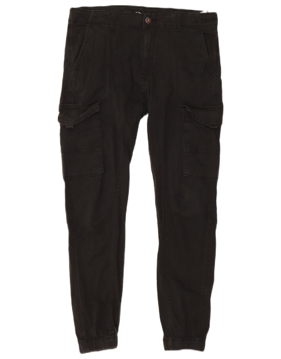 JACK & JONES Herren Jogger-Cargohose W34 L30 Schwarze Baumwolle