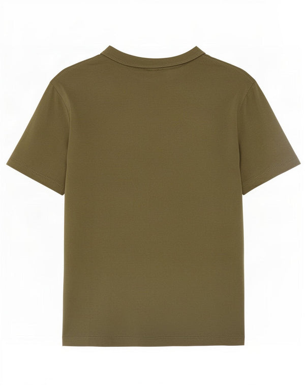 Zara Damen T-Shirt Top UK 10 Small Khaki Baumwolle