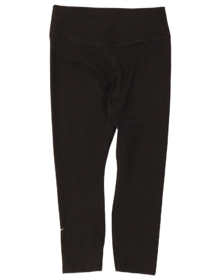 Nike Damen Dri Fit Capri Leggings UK 12 Medium Schwarz