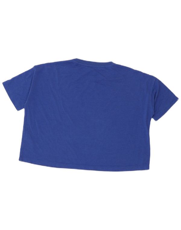 Nike Damen Crop Oversize Graphic T-Shirt Top UK 10 Small Blau Modal