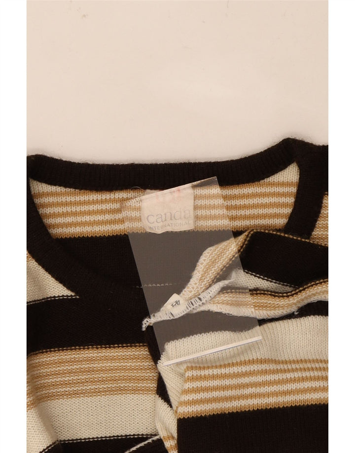 CANDA Womens Knit 3/4 Sleeve Blouse Top IT 44 Medium Beige Striped Acrylic Vintage Canda and Second-Hand Canda from Messina Hembry 