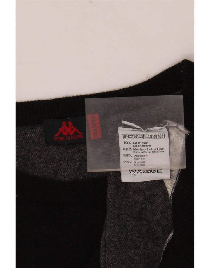 KAPPA Herren-Pullover mit Rundhalsausschnitt, 3XL, grau gestreift, Kaschmir