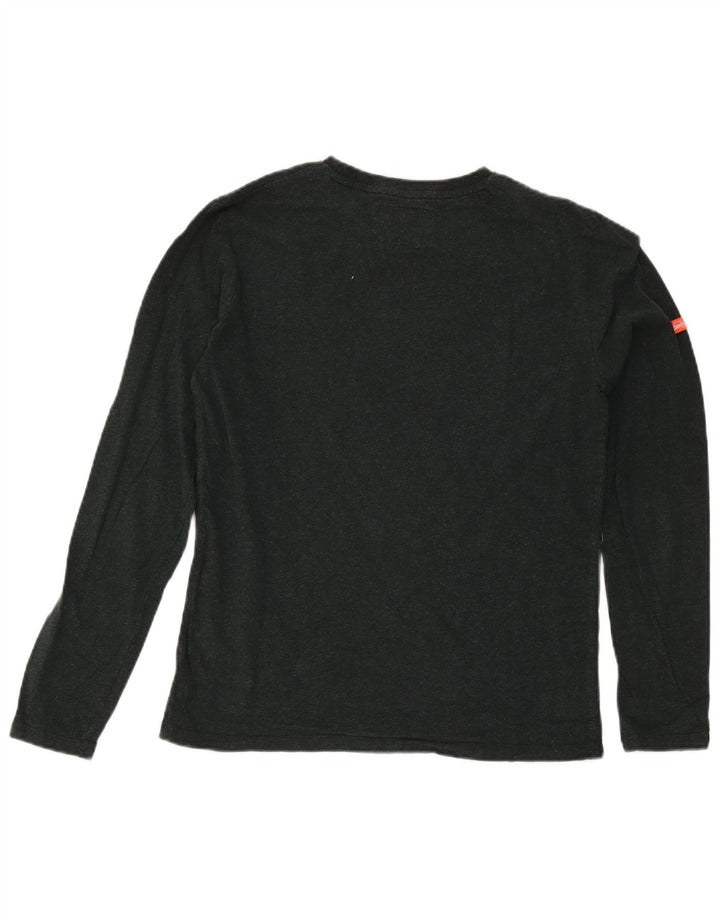 Superdry Herren-Langarmoberteil aus mittelgrüner Baumwolle