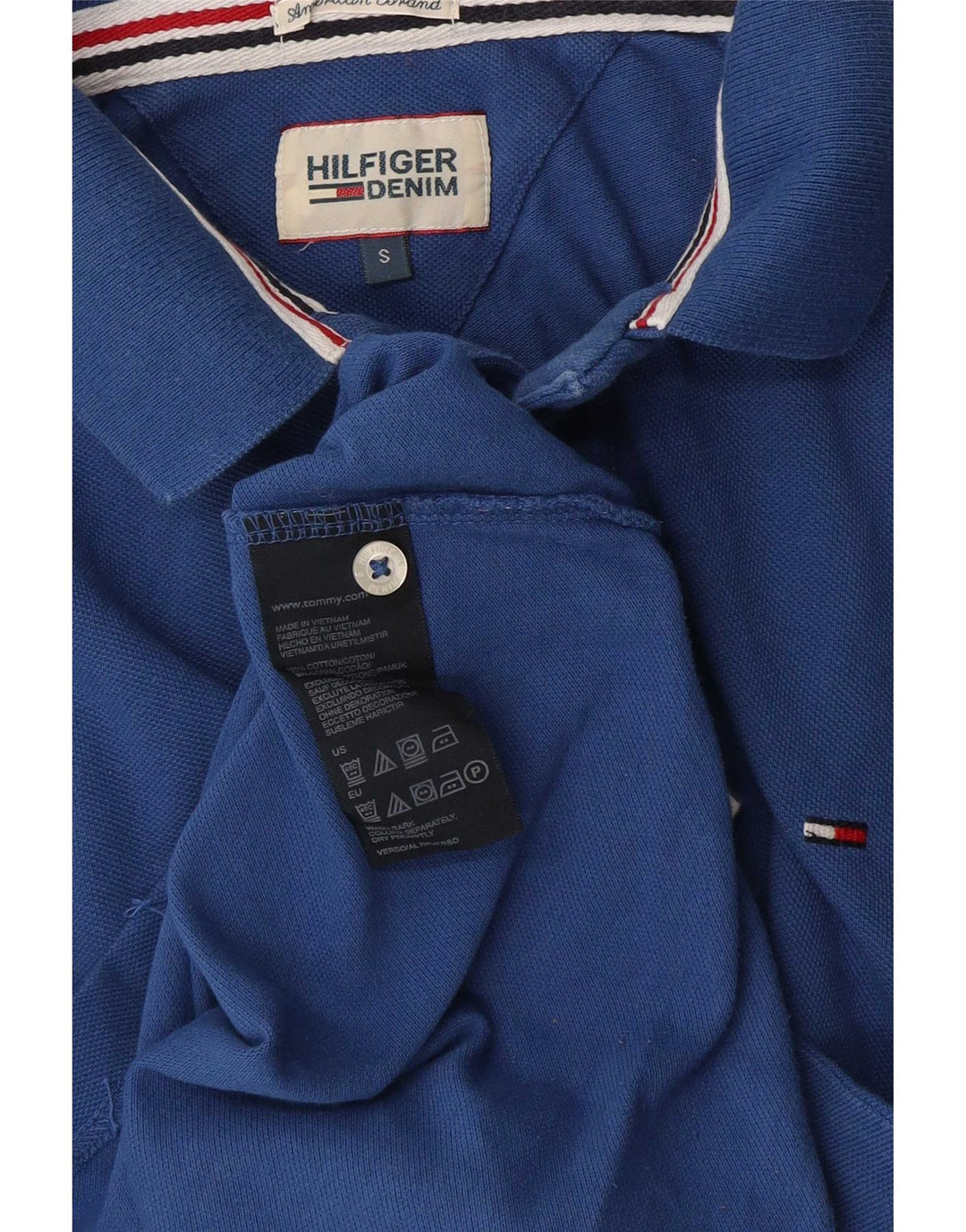 Tommy Hilfiger Herren-Poloshirt, kleine blaue Baumwolle