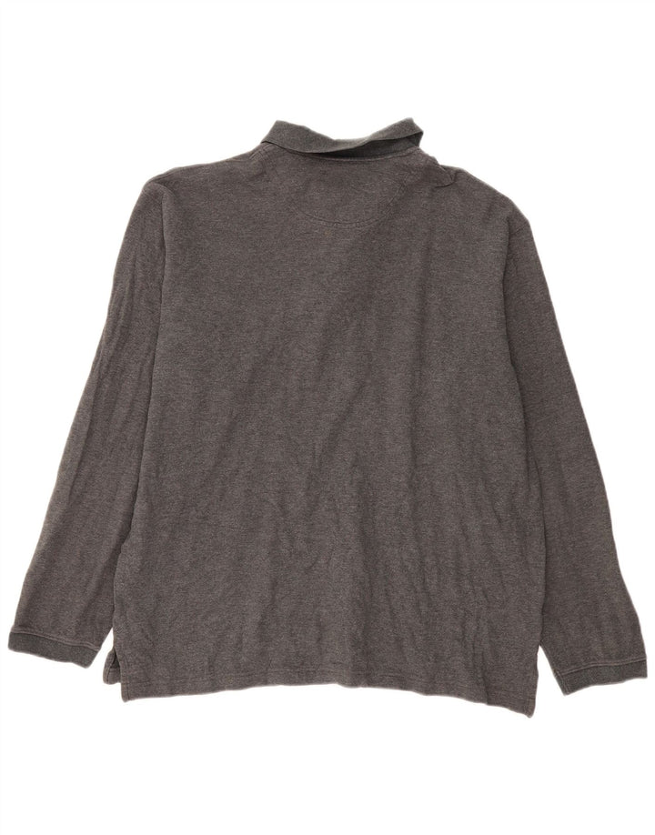 EDDIE BAUER Herren-Langarm-Poloshirt, große graue Baumwolle