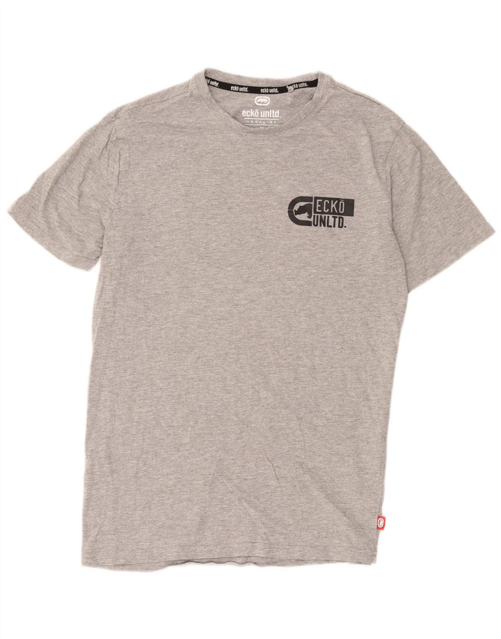 Ecko Unltd Herren-T-Shirt mit Grafik, mittelgraue Baumwolle