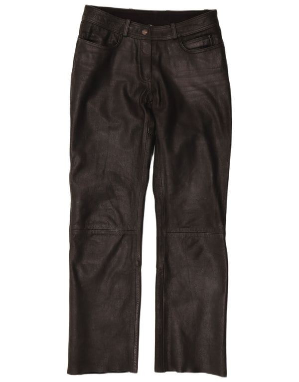 HIGHWAY 1 Gerade Damenhose EU 36 Small W28 L29 Schwarzes Leder
