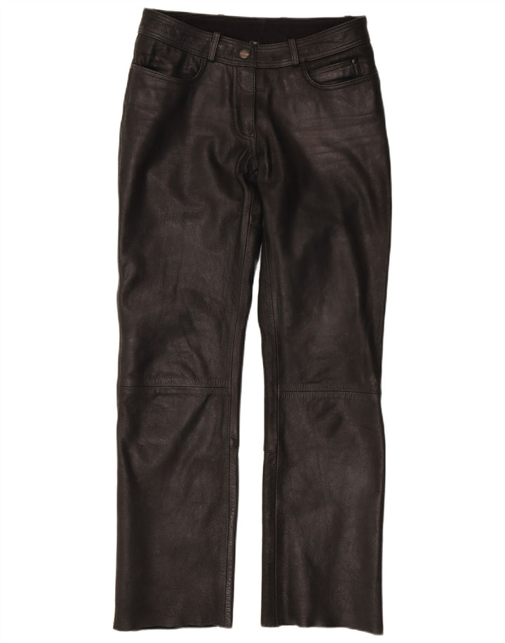HIGHWAY 1 Gerade Damenhose EU 36 Small W28 L29 Schwarzes Leder