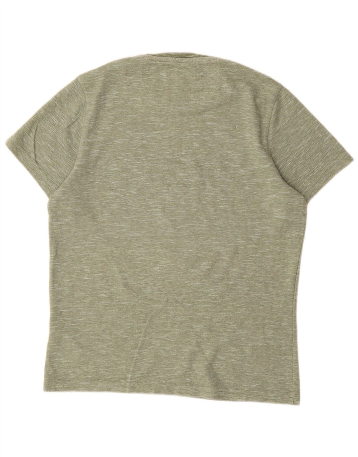 Barbour Herren-T-Shirt-Oberteil, klein, grün gefleckte Baumwolle