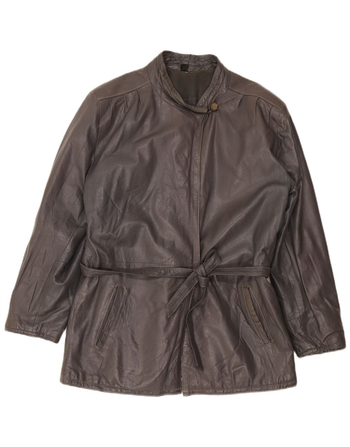 Vintage Damen Lederjacke UK 16 Large Grau