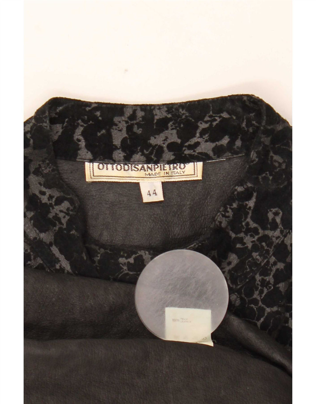 Vintage Damen 3/4-Ärmeljacke IT 44 Mittelschwarzer Tierdruck