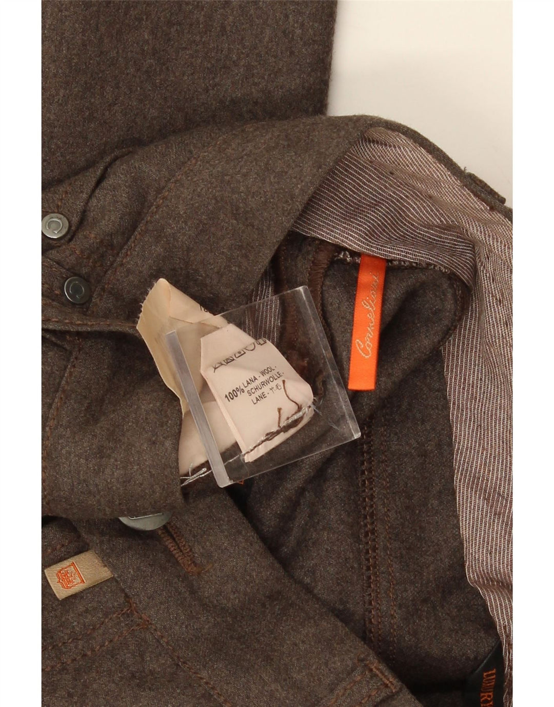 CORNELIANI Gerade Freizeithose für Herren, W36, L28, braune Wolle