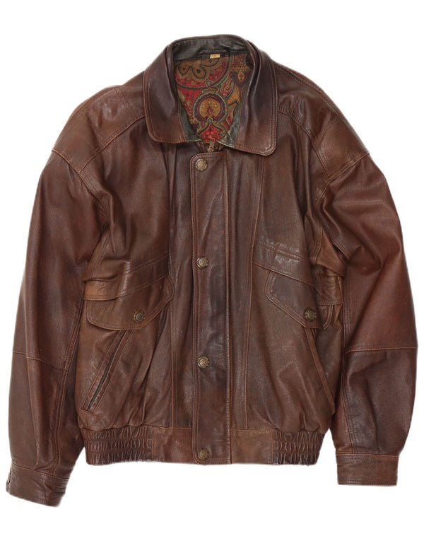 Canda Herren Bomber Lederjacke UK 42 XL Braun