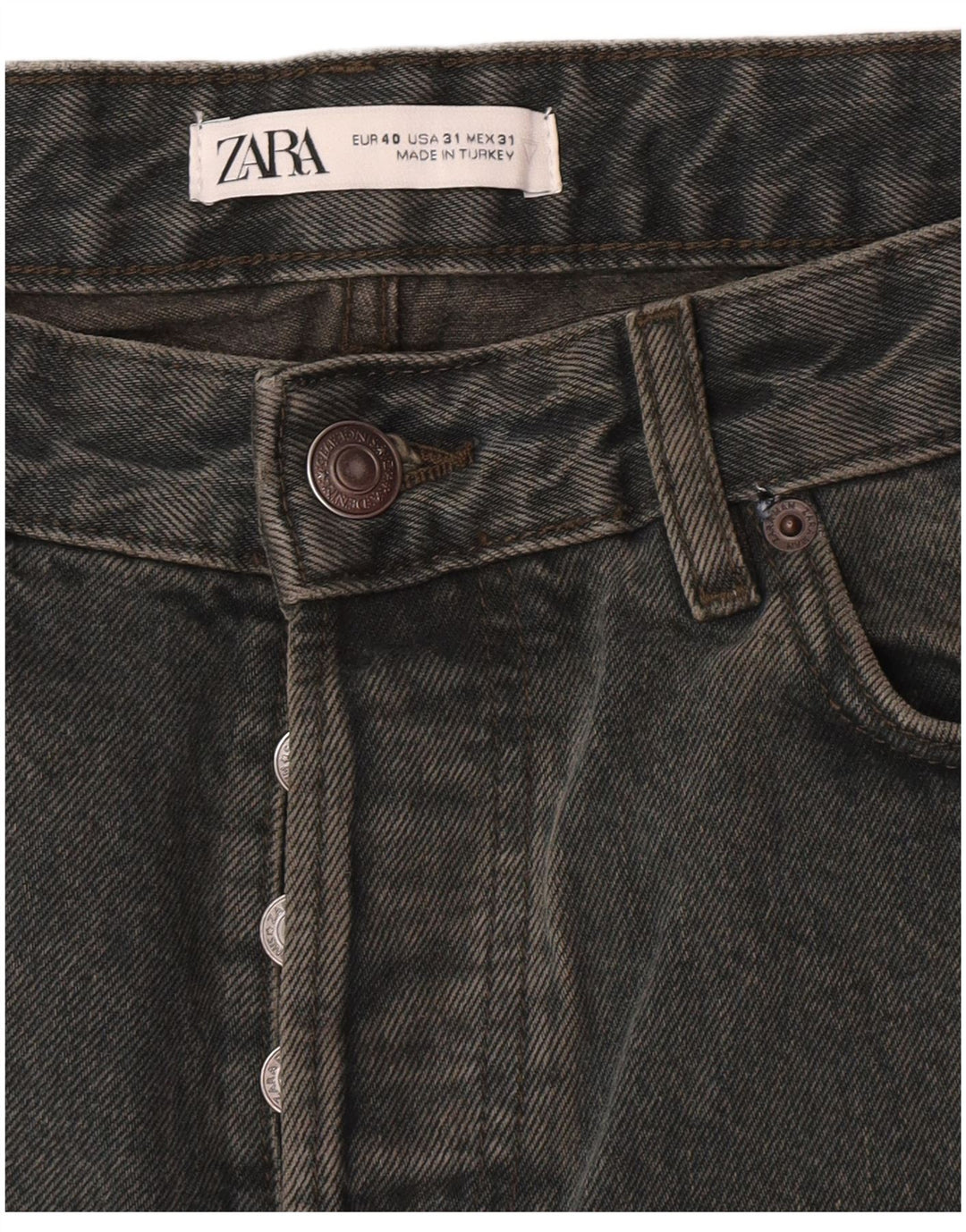 Zara Herren Straight Jeans EU 40 MMedium W31 L33 Grün