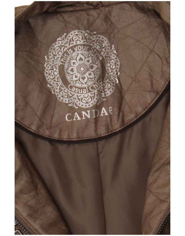 Canda Damen Crop Lederjacke UK 16 Large Braun