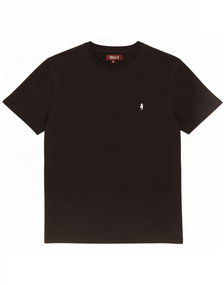 Marlboro Classics Herren-T-Shirt-Oberteil aus mittelschwarzer Baumwolle