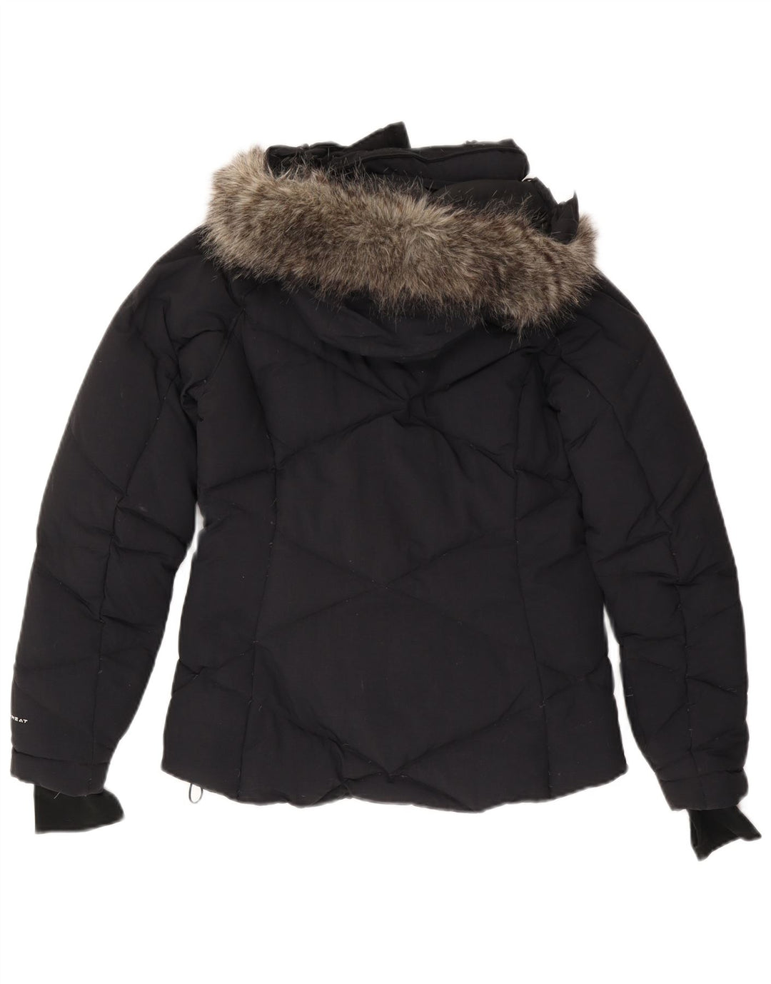 COLUMBIA Damen Omni-Heat Wattierte Jacke mit Kapuze UK 10 Small Marineblaues Nylon