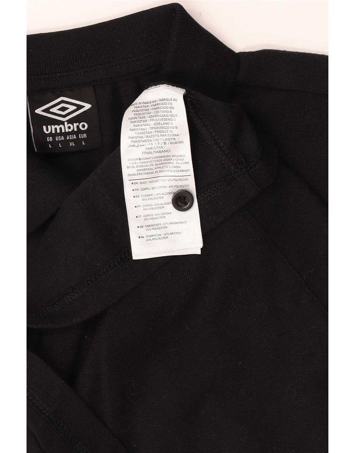 Umbro Herren-Poloshirt mit Grafik, groß, schwarze Baumwolle