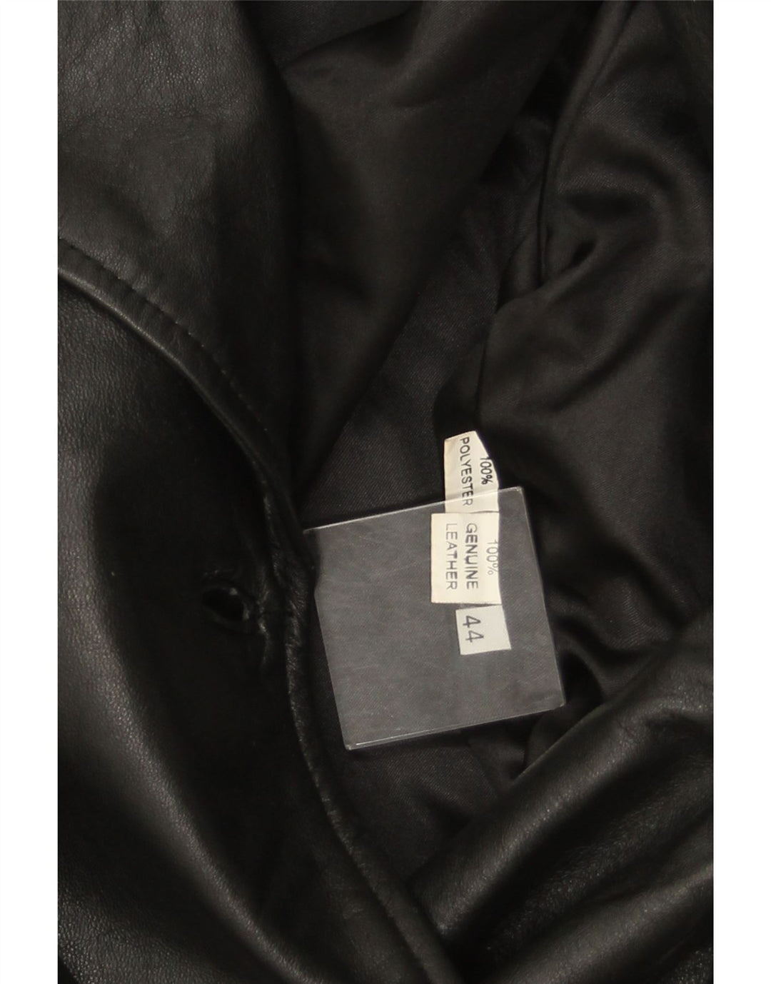 VINTAGE Damen Zweireihiger Ledermantel IT 44 Mittelschwarzes Leder