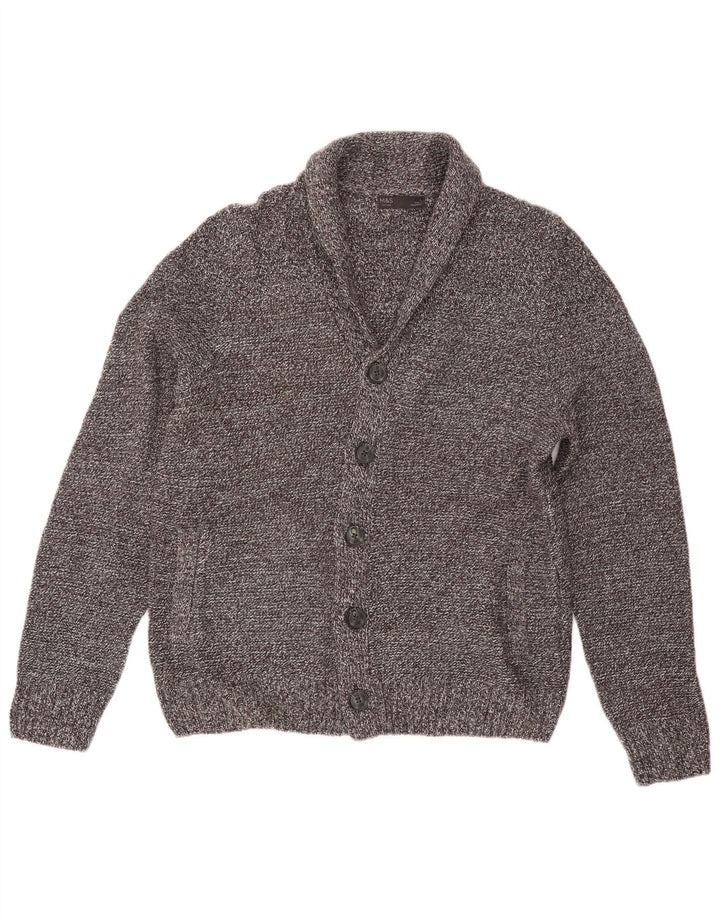 Marks & Spencer Herren-Strickjacke, groß, grau meliert, Acryl