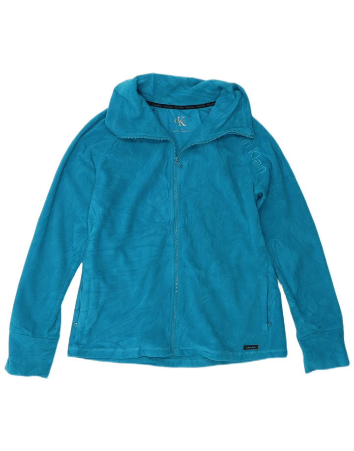Calvin Klein Damen Fleecejacke UK 16 Large Blau Polyester